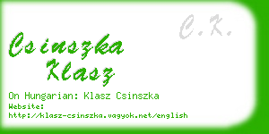 csinszka klasz business card